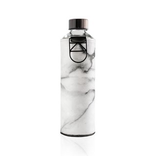 Equa Mismatch Stone Trinkflasche aus Glas 750 ml mit Kunstlederhlle bedruckt
