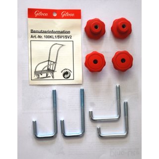 Ersatz-Schrauben für 100SV1 - 100SV2 - 100KL1 für Original Gloco Kinderlehne und Schiebevorrichtung mit Sprossen oder Brett