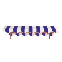Original Gloco Marktkarren Verkaufswagen mit Markise blau/weiß und Holzräder
