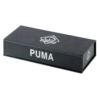 Puma TEC Einhandmesser, D2 Carbonstahl, Zebranogriff