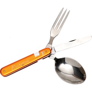 Mercury Campingbesteck orange Messer, Gabel, Löffel 