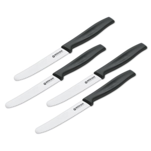 Böker Brötchenmesser Brotzeitmesser rostfrei mit Wellenschliff 4er Set