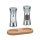 Zassenhaus Set Salzmühle & Pfeffermühle Aachen Acryl 14 cm & Untersetzer aus Holz natur