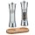 Zassenhaus Set Salzmühle & Pfeffermühle Aachen Acryl / Edelstahl 18 cm & Untersetzer aus Holz natur