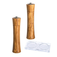 Zassenhaus Salzmühle und Pfeffermühle Frankfurt Olivenholz 24 cm mit Acryl-Untersetzer