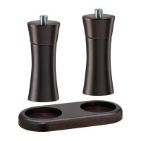 Zassenhaus Set Salzmühle & Pfeffermühle Frankfurt wenge 14 cm & Untersetzer wenge