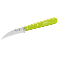 Opinel Gemüsemesser No. 114 gebogene Klinge mit Buchenholzgriff hellgrün