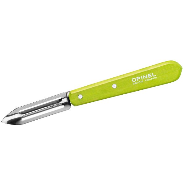 Opinel Schälmesser No. 115 rostfrei mit Buchenholzgriff hellgrün