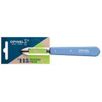 Opinel Schälmesser No. 115 rostfrei mit Buchenholzgriff hellblau