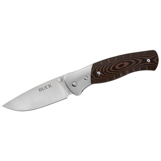 Buck Selkirk Large Einhandmesser, Liner Lock, Micarta-Griffschalen, Feuerstarter, Nylonscheide