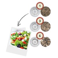 Zassenhaus Set Salzmühle & Pfeffermühle Frankfurt Bambus 14 cm & Untersetzer Olivenholz