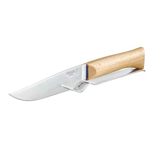 Opinel Käsemesser Set Messer Größe 10, lackierter Buchenholzgriff, Edelstahlgabel