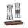 Zassenhaus Set Salzmühle & Pfeffermühle Aachen Acryl 14 cm & Untersetzer Eiche dunkel eckig