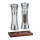 Zassenhaus Set Salzmühle & Pfeffermühle Aachen Acryl 18 cm & Untersetzer Eiche dunkel eckig