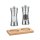 Zassenhaus Set Salzmühle & Pfeffermühle Aachen Acryl/Edelstahl 14 cm & Untersetzer Buche eckig