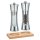 Zassenhaus Set Salzmühle & Pfeffermühle Aachen Acryl/Edelstahl 18 cm & Untersetzer Buche eckig