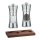 Zassenhaus Set Salzmühle & Pfeffermühle Aachen Acryl/Edelstahl 14 cm & Untersetzer Eiche eckig