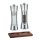 Zassenhaus Set Salzmühle & Pfeffermühle Aachen Acryl/Edelstahl 18 cm & Untersetzer Eiche eckig