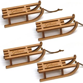 Dekoschlitten Mini-Davoser aus Holz Set