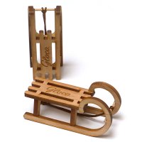 Dekoschlitten Mini-Schlitten aus Holz Set