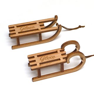 Dekoschlitten Mini-Schlitten aus Holz Set 4 Stck