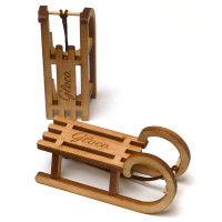 Dekoschlitten Mini-Schlitten aus Holz Set 16 Stück
