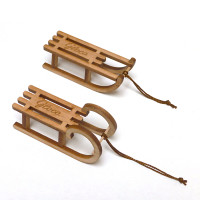 Dekoschlitten Mini-Schlitten aus Holz Set 16 Stück