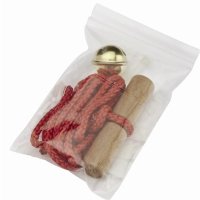 Gloco Zwillingsrodel 110 cm mit extra langem Lattensitz und Zugseil mit Glöckchen-Rolle (ohne Kinderlehne) in Einzelverpackung