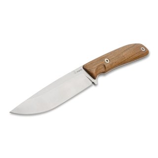 Manly Blaze D2 Walnut Outdoormesser mit Lederscheide