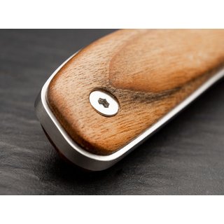 Manly Blaze D2 Walnut Outdoormesser mit Lederscheide