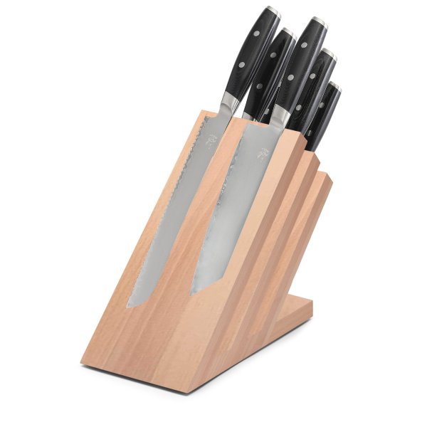 Yaxell MON Kochmesser-Set 7-teilig (inkl. Magnet-Messerständer buche)