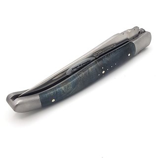 Laguiole Taschenmesser 12 cm Pappelwurzel blau mit Edelstahlbacken