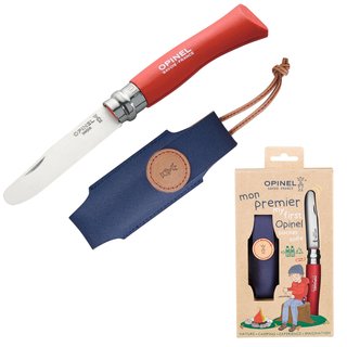 Opinel Kindermesser Nr. 7 rot mit Etui - Taschenmesser-Set Mein erstes Opinel