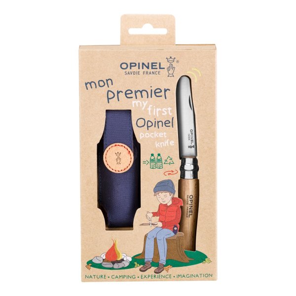 Opinel Kindermesser Nr. 7 natur mit Etui - Taschenmesser-Set Mein erstes Opinel