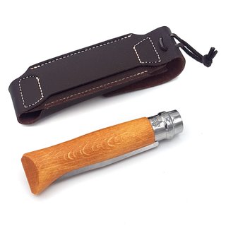 Opinel Taschenmesser, Größe 8, Carbon nicht rostfrei, Etui, in Holzbox